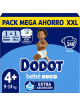 Dodot Bebé Seco Talla 4+ 9-14 kg, Pack Mega Ahorro XXL 248 Pañales, Extra Absorción, Barrera Stop Fugas y Protección Nocturna