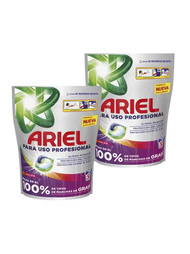 Ariel Professional Color 100 Cápsulas, Detergente Pods Lavadora para Ropa de Color