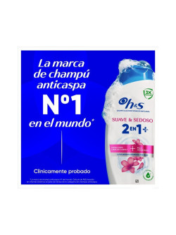 Pack 6 und Head & Shoulders Suave y Sedoso 2 en 1 Plus Champú y Acondicionador Anticaspa, Cabello Hidratado y Brillante