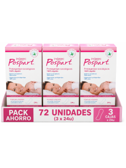 Indasec Pospart Protegeslips Tocológicos 100% Algodón – Pack Ahorro 72 Unidades (3 x 24) | Hipoalergénicos | Especial Posparto