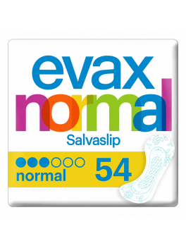 Evax Normal Salvaslips 54 Unidades | Protegeslips para Uso Diario | Finos, Cómodos y Discretos |