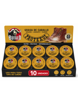 Bufalo - Protexol Grasa de Caballo Incoloro lote 10 uds x 75 Ml Protege y Nutre la Piel Adecuado para Vestidos de Cuero