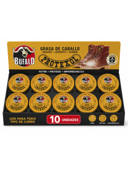 Bufalo - Protexol Grasa de Caballo Incoloro lote 10 uds x 75 Ml Protege y Nutre la Piel Adecuado para Vestidos de Cuero