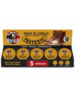 BÚFALO Grasa de Caballo Incolora para Cuero 5 x 75 ml