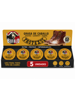 BÚFALO Grasa de Caballo Incolora para Cuero 5 x 75 ml