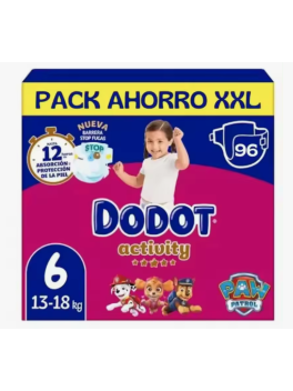 96 Pañales Dodot Talla 6 (14-19kg)  Pañales activity con barrera STOP fugas
