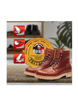 Bufalo - Protexol Grasa de Caballo Lata Incoloro, 75 Ml - Cuida E Impermeabiliza el Cuero