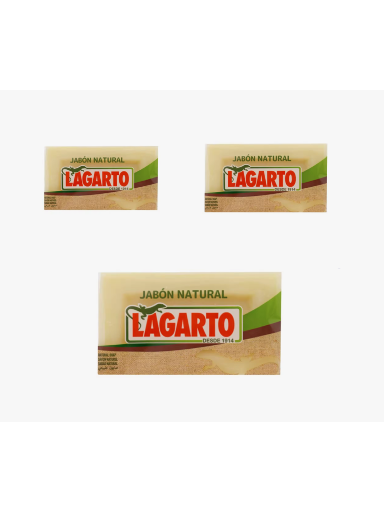 Pack 9uds x 200g Jabón Pastilla Natural Lagarto - 3 Packs x 600g
