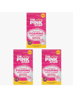 Pack 9 sobres x 100gramos Polvo activo limpiador espumoso para inodoros Pink Stuff The Miracle Foaming Toilet Cleaner