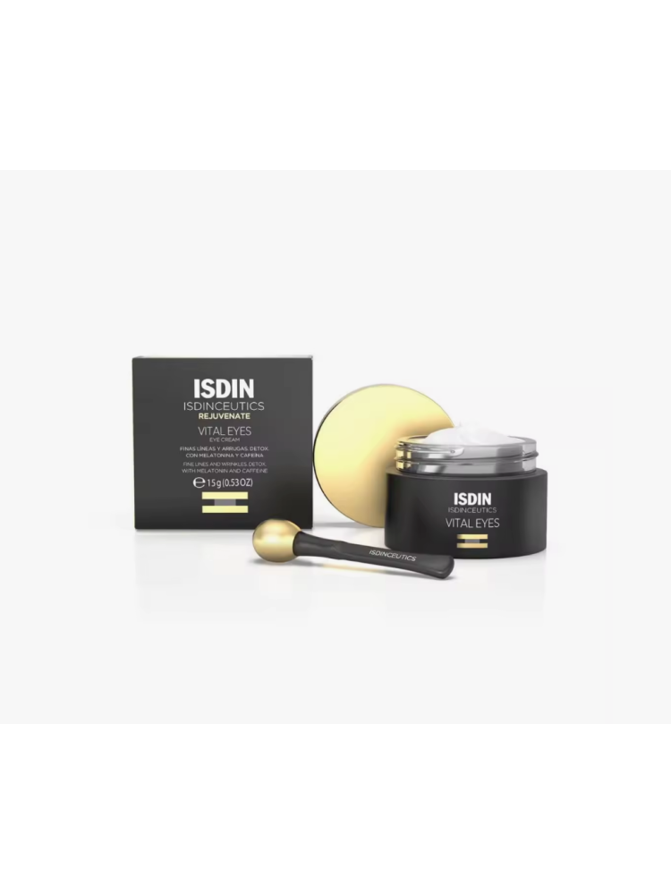 ISDIN Isdinceutics Vital Eyes - Crema Contorno de Ojos Antiarrugas con Melatonina y Cafeína, 15 ml