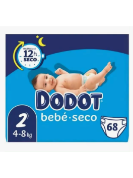 Pack Ahorro 136 unidades Dodot Bebé Seco Tallas 2 (4-8 kg)