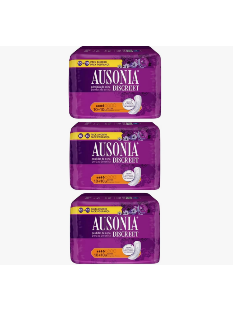 60 Unidades Ausonia Compresas Discreet Extra-Protección completa para pérdidas de orina