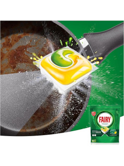 Fairy Original 3 en 1 Cápsulas De Lavavajillas, Limón, Efectivas Incluso En La Grasa Reseca