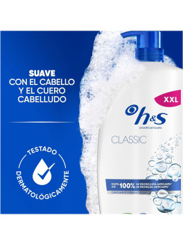 H&S Classic Champú Anticaspa 2x1000ml con Dispensador, para Uso Diario