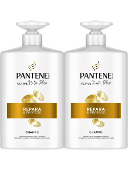 Pantene Pro-V Repara Y Protege Champú 2x1000ML, Dispensador, Pelo Seco Y Dañado. Limpia Y Protege Los Enlaces Capilares.
