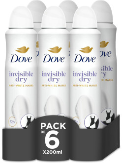 Dove Advanced Care Desodorante advance care Protección 72 horas Spray 200ml, Pack de 6 x 200 ml