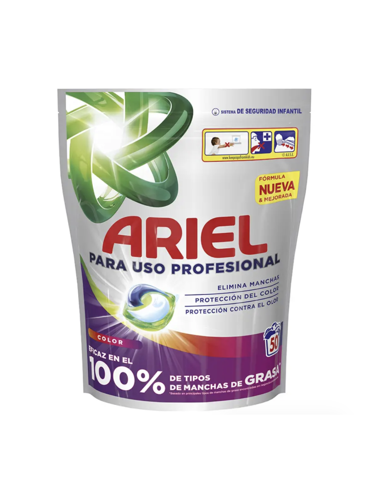 Ariel Professional Color 100 Cápsulas, Detergente Pods Lavadora para Ropa de Color