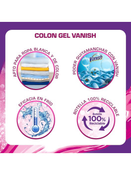 Colon Advanced Detergente Líquido 64 Lavados + Flor Rosa 36 Lavados Gratis, Ropa Blanca y Color, Quitamanchas