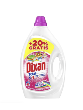 Dixan Total 4en1 Detergente Líquido para Lavadora 48 Lavados,Adiós al Separar,Ropa Blanca y de Color