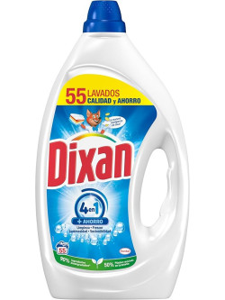 Dixan 4 en 1 Detergente Líquido Lavadora 55 Lavados , Ropa Blanca y Color, Frescor