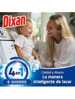 Dixan 4 en 1 Detergente Líquido Lavadora Pack 2 x 55 Lavados (110 Lavados), Ropa Blanca y Color, Frescor