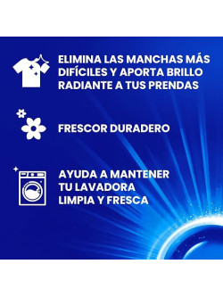 Wipp Express Higiene y Antiolores Detergente Líquido Lavadora 60 Lavados, Limpieza Profunda y Frescor Duradero