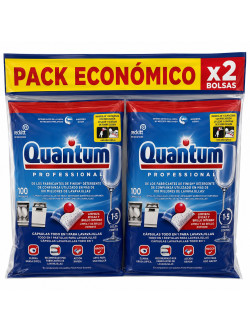 Finish Quantum Professional Cápsulas Lavavajillas 200 Unidades, Limpieza y Brillo Profesional, Disolución Rápida