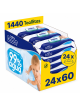 Dodot Toallitas Bebé 99% Agua Pack Ahorro 24 x 60 Toallitas, 1440 Unidades, Limpieza Suave para Piel Sensible