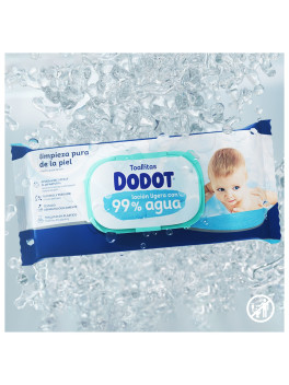 Dodot Toallitas Bebé 99% Agua Pack Ahorro 12 x 60 Toallitas, 720 Unidades, Limpieza Suave para Piel Sensible