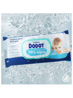 Dodot Toallitas Bebé 99% Agua Pack Ahorro 12 x 60 Toallitas, 720 Unidades, Limpieza Suave para Piel Sensible