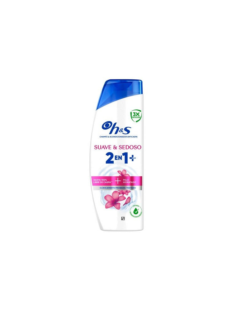 Head & Shoulders Suave y Sedoso 2 en 1 Plus Champú y Acondicionador Anticaspa, Cabello Hidratado y Brillante