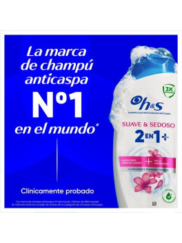 Head & Shoulders Suave y Sedoso 2 en 1 Plus Champú y Acondicionador Anticaspa, Cabello Hidratado y Brillante