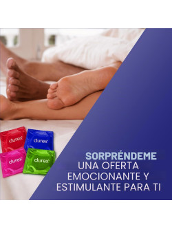 Durex Surprise Me Pack Variado 40 Preservativos, Feeling, Essential, Pleasure Me y Tickle Me, Surtido Mixto
