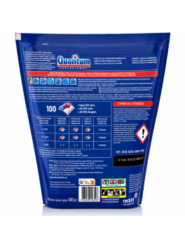Finish Quantum Professional Cápsulas Lavavajillas 100 Unidades, Limpieza y Brillo Profesional, Disolución Rápida