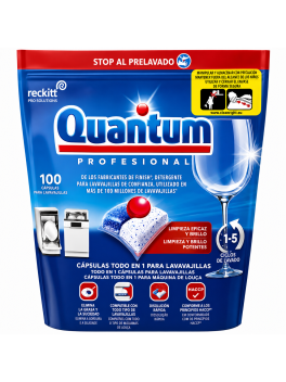 Finish Quantum Professional Cápsulas Lavavajillas 200 Unidades, Limpieza y Brillo Profesional, Disolución Rápida