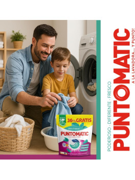 Puntomatic Ultra Frescor Pack 60 Lavados, 2 x 30 Cápsulas Detergente Lavadora,Eficaz en Agua Fría