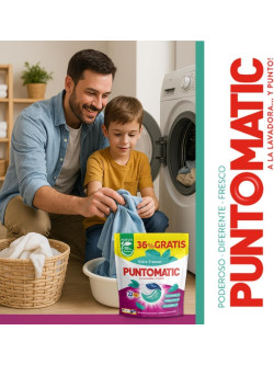 Puntomatic Ultra Frescor Pack 60 Lavados, 2 x 30 Cápsulas Detergente Lavadora,Eficaz en Agua Fría