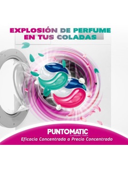 Puntomatic Fusión Floral Cápsulas Detergente Lavadora 48 Caps, Ropa Blanca y Color, Limpieza y Frescura Floral
