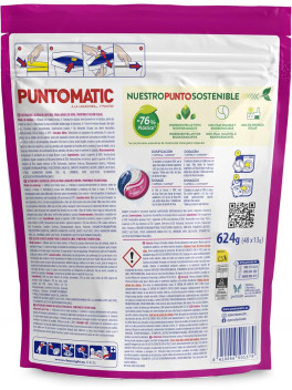 Puntomatic Fusión Floral Cápsulas Detergente Lavadora 48 Caps, Ropa Blanca y Color, Limpieza y Frescura Floral