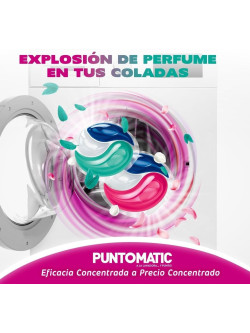 Puntomatic Fusión Floral Cápsulas Detergente Lavadora 96 Caps, Ropa Blanca y Color, Limpieza y Frescura Floral